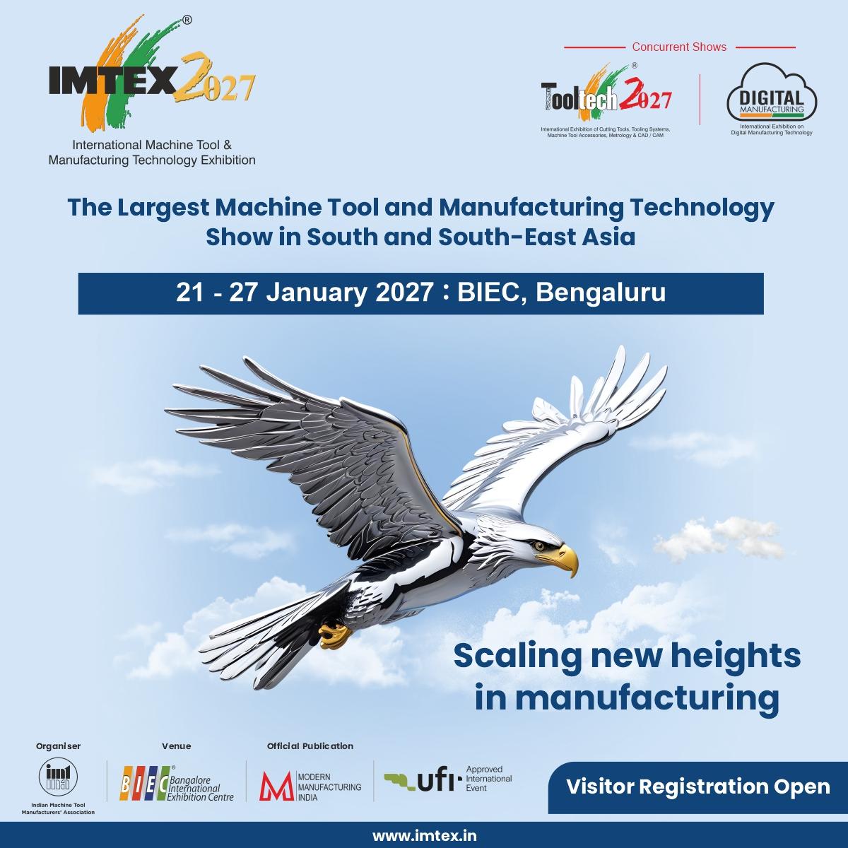 🚀 Discover the future of at IMTEX 2027! Explore machine tools, advanced technologies, automation, digital manufacturing and more. 📅 21–27 Jan 2027 | 📍 BIEC, Register now: htt