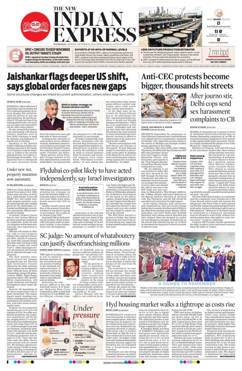 Here’s today’s TNIE front page 🔗 Read more: https://newindianexpress.com 📰 Access the e-paper: https://epaper.newindianexpress.com/t/3381 @santwana99 @Kalyan_TNIE @NewIndianXpress