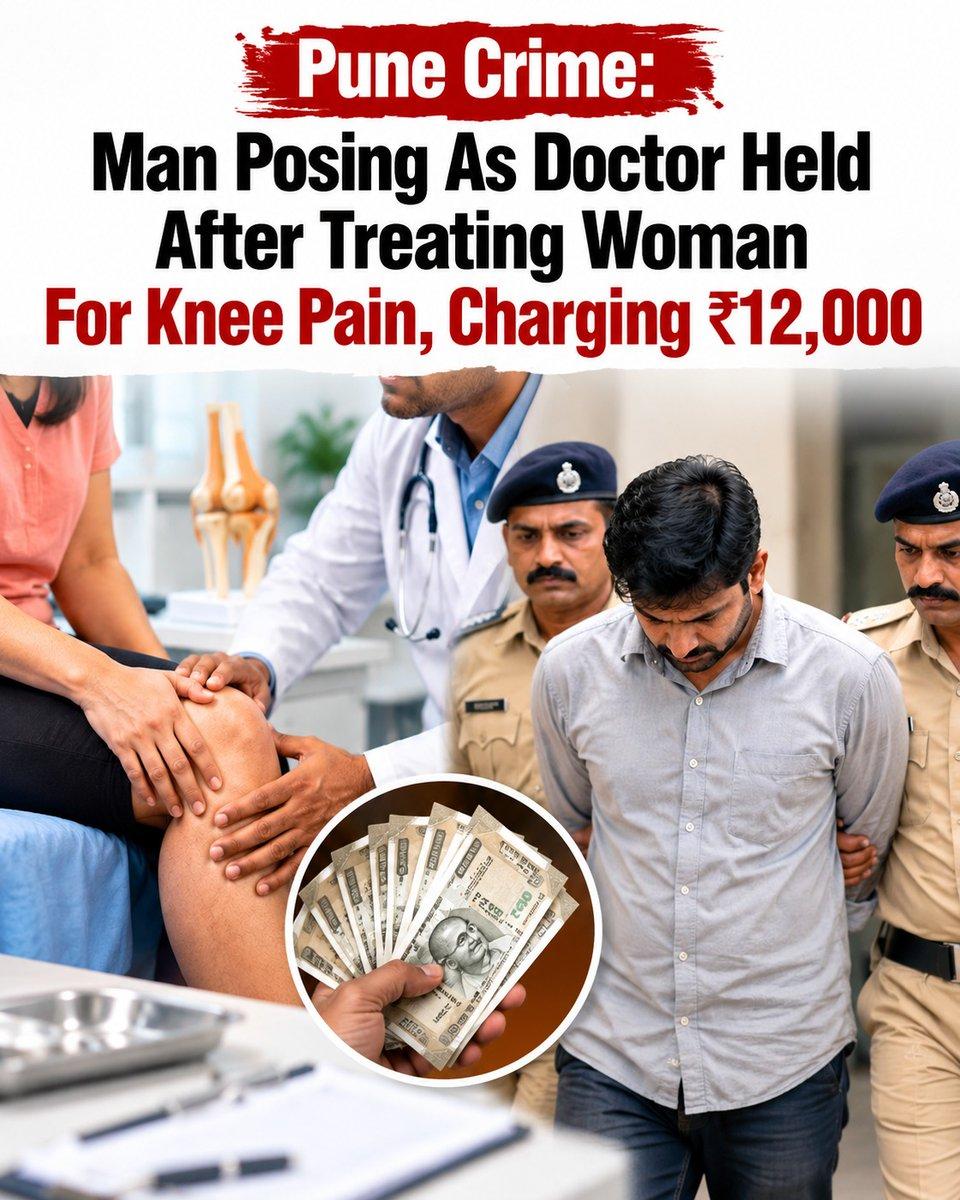 Crime: Man Posing As Held After Treating Woman For Knee Pain, Charging ₹12,000 https://www.mypunepulse.com/pune-crime-man-posing-as-doctor-held-after-treating-woman-for-knee-pain-chargin