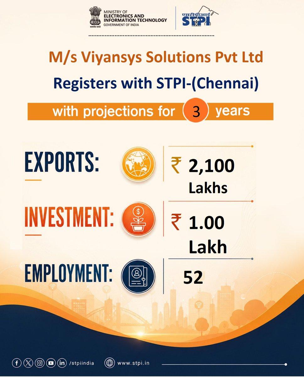 RT by @arulstpi256: Welcome M/s.Viyansys Solutions Pvt Ltd ! Looking forward to a successful journey ahead.#GrowWithSTPI @AshwiniVaishnaw @JitinPrasada