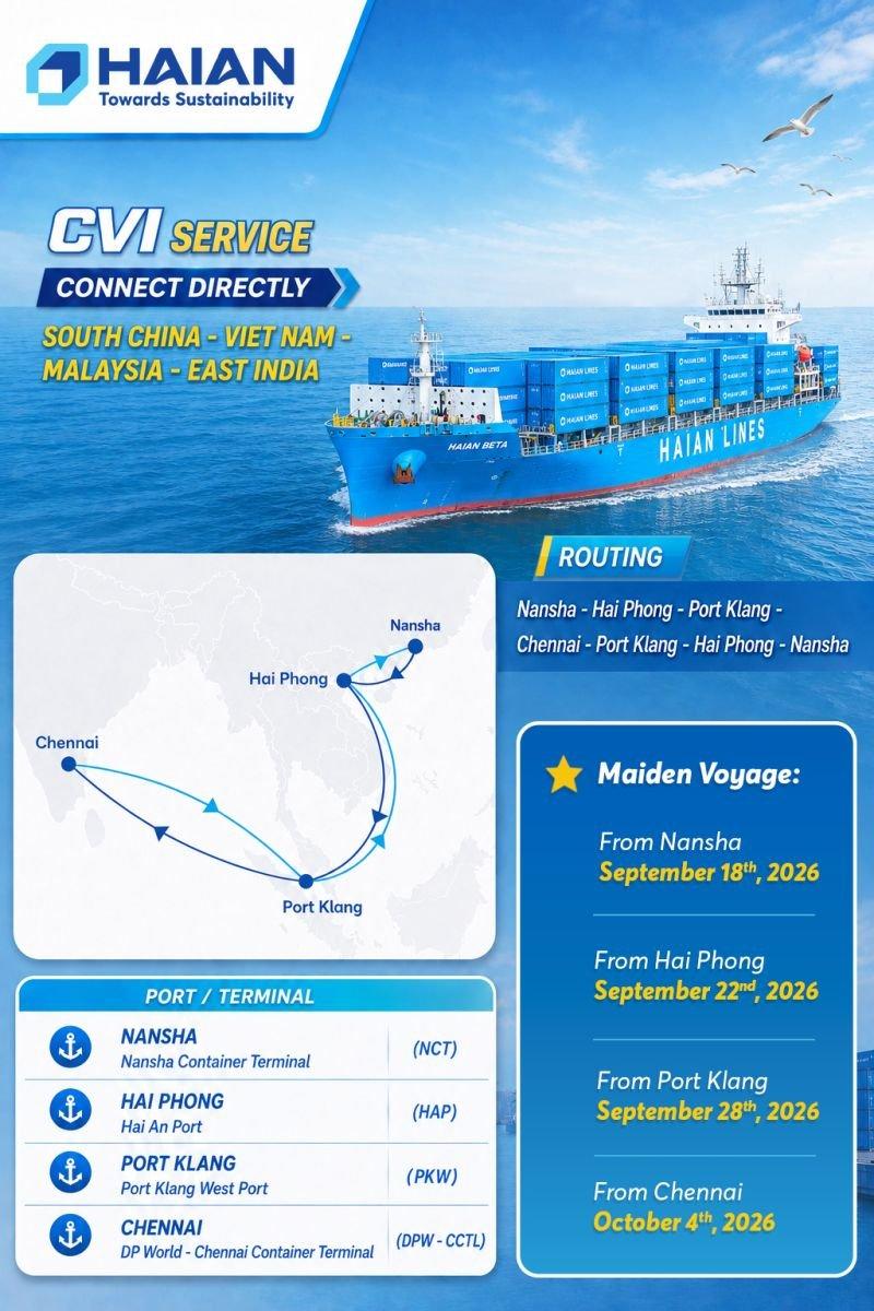 RT by @HereToFlourish1: 💢💢Chennai to Vietnam and Southeast Asia💢💢 Port : Direct container service from to , and launched - Commencement of ’s CVI servi