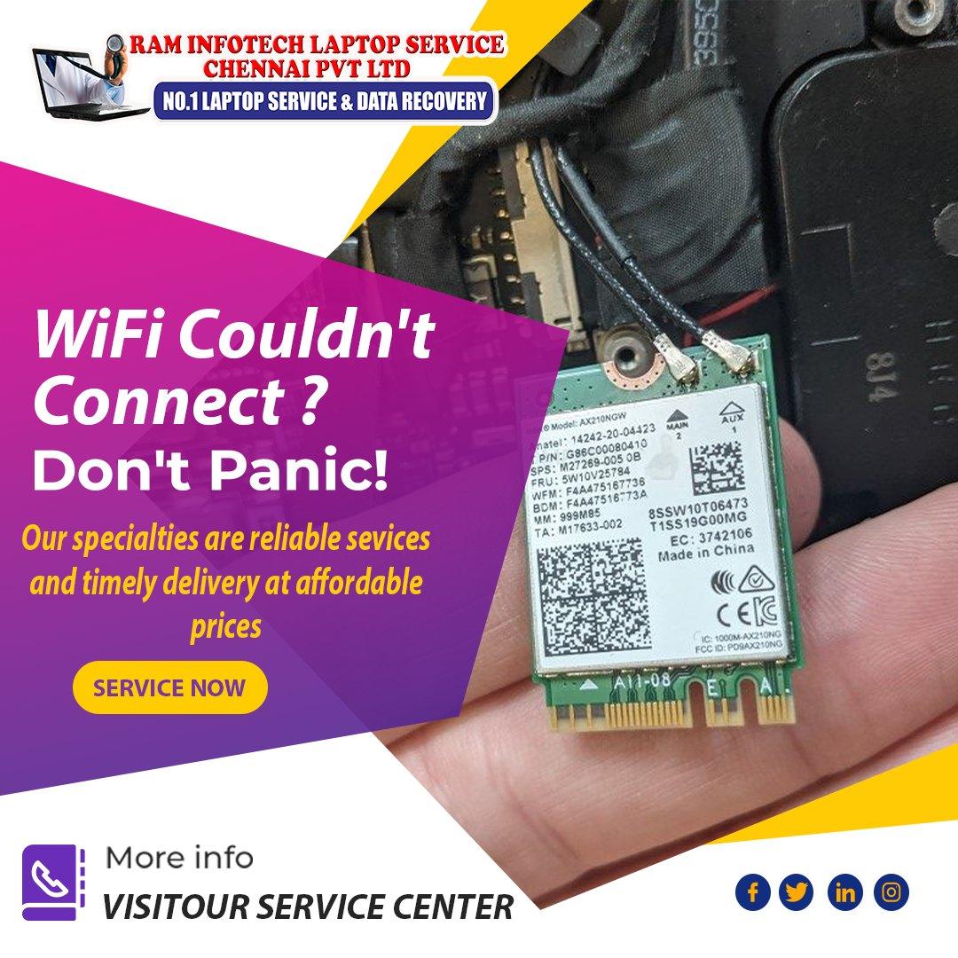 🌐 Laptop Wi-Fi not connecting? Raminfotech can help! 🔧 We fix Wi-Fi not detected, frequent disconnections, slow Wi-Fi, driver issues & hardware problems. Professional laptop service in Chennai for HP,