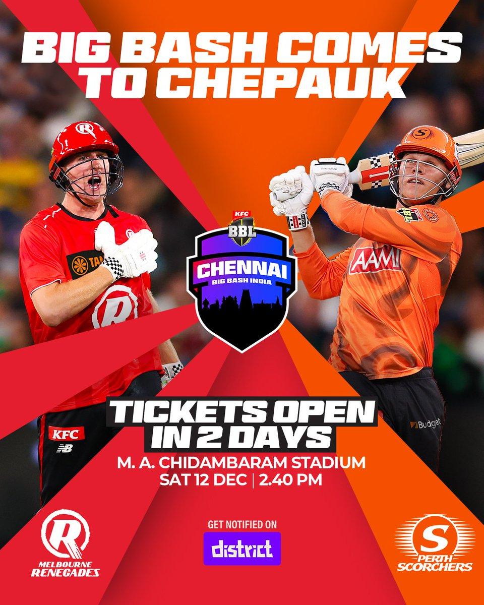 RT by @nayagam_p: Tickets on sale this Saturday for the @BBL opener in ! @CricketAus @RenegadesBBL @ScorchersBBL