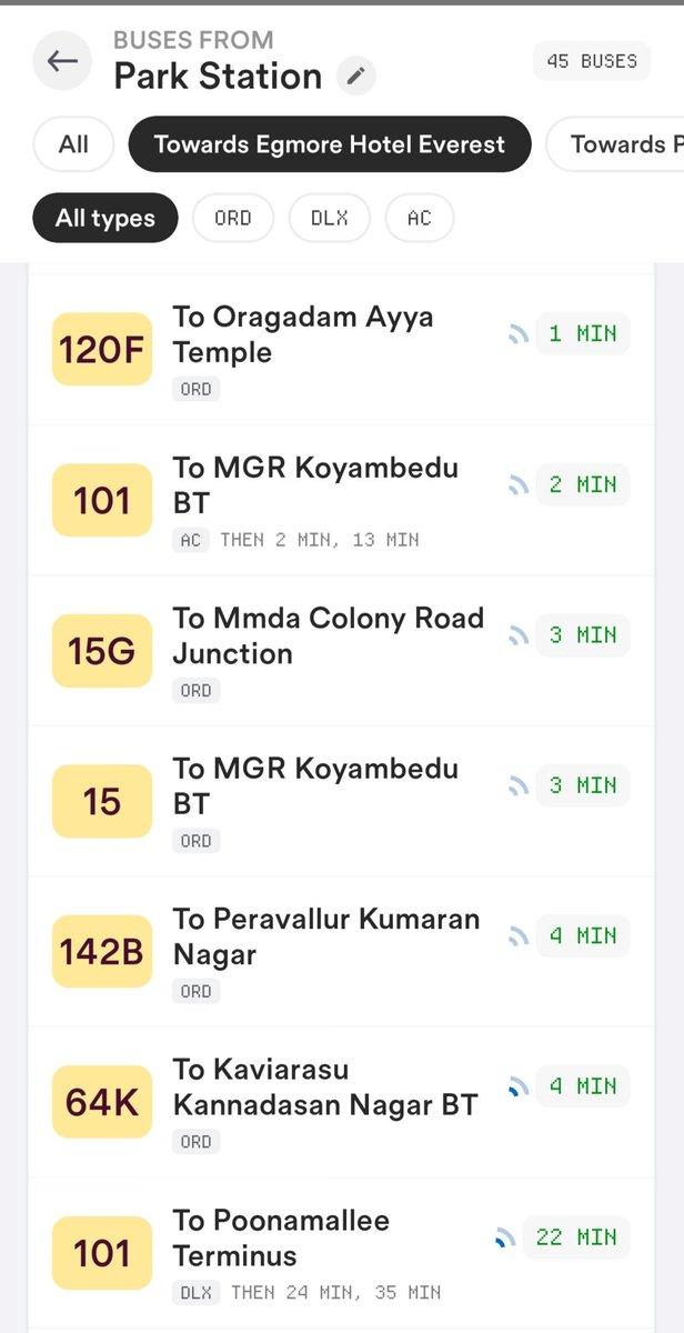 @Chennai_One Love the new update, which now shows all buses heading in the direction of a chosen bus stop, similar to Chalo app.This helps plan our journeys better. 👍👍 Also @cmrlofficial @CumtaOfficia