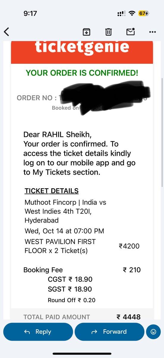 IND vs WI 4th T20 📍Uppal , Hyderabad 14th Oct 2026, 7:00 PM 18 tickets available Dm for price & details