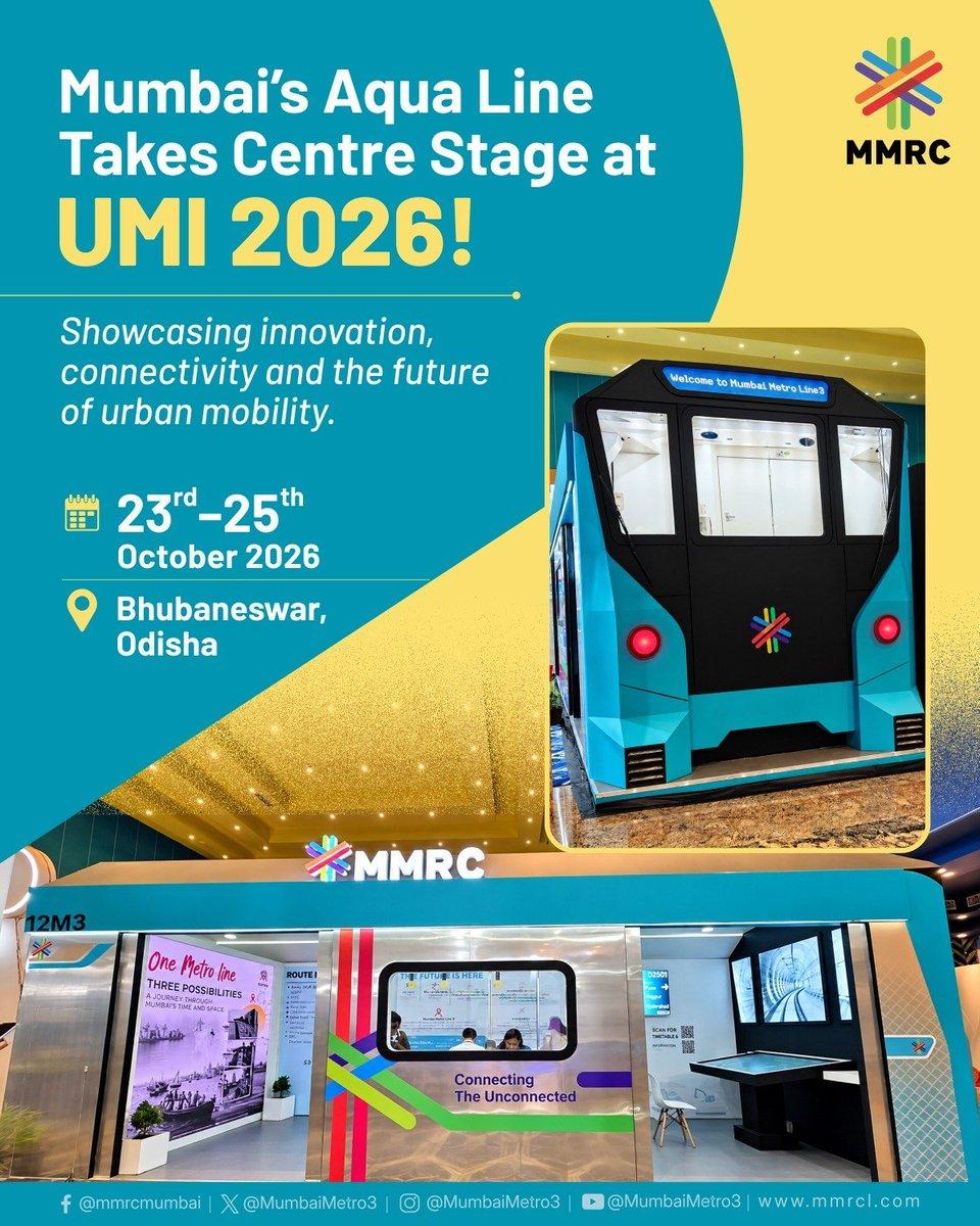 Mumbai Metro Rail Corporation Ltd. (MMRC) is participating as a Diamond Sponsor at the 19th Urban Mobility India Annual Conference-cum-Expo, being held from 23rd to 25th October 2026 in Bhubaneswar, O
