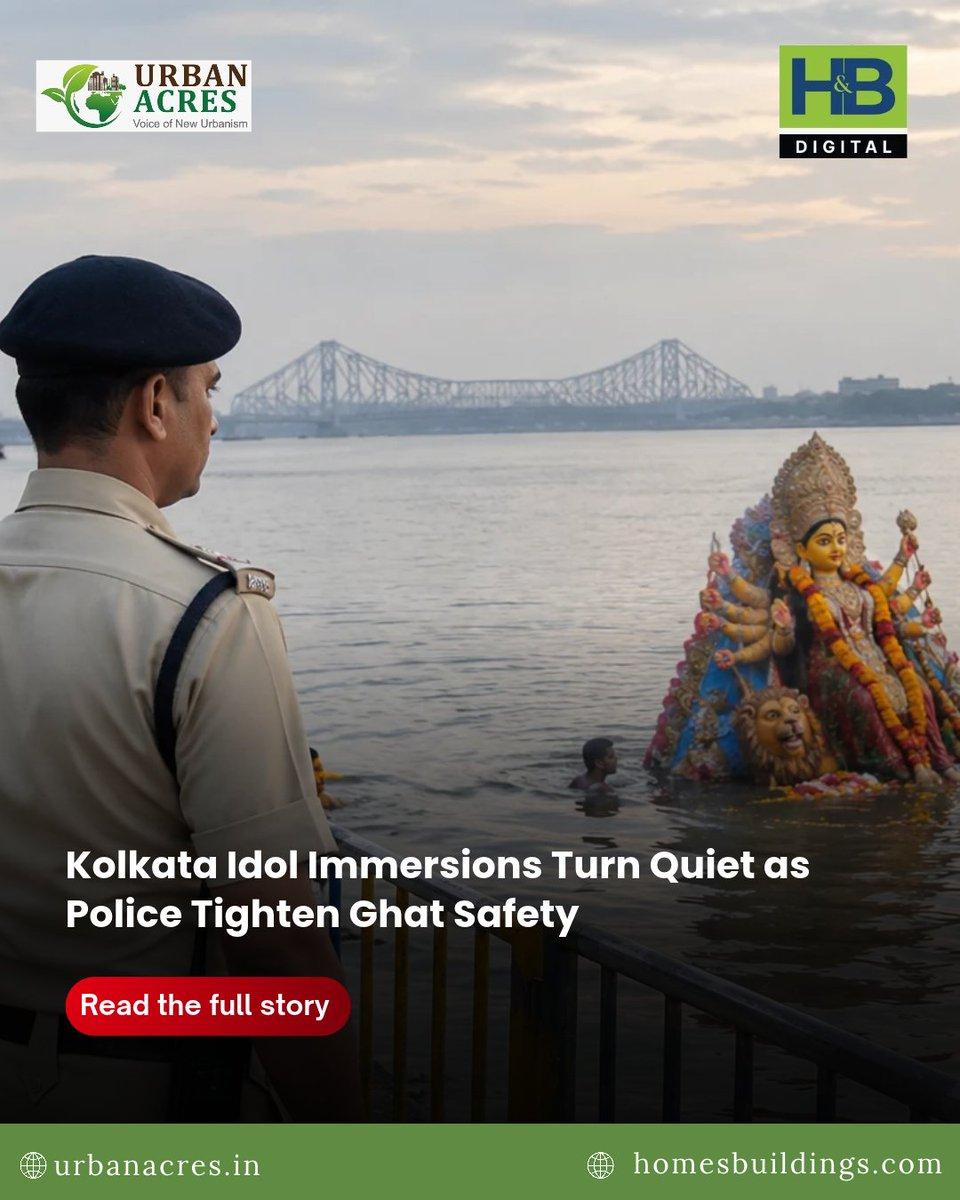 Kolkata’s Durga Puja immersions turned subdued as committees mourned 19 deaths and authorities strengthened crowd management. Read more: https://urbanacres.in/kolkata-idol-immersions-turn-quiet-as-pol